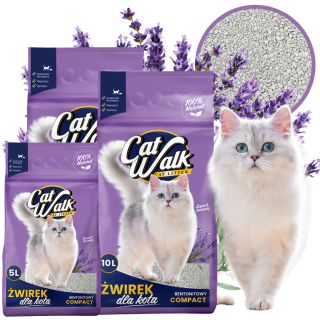 Bentonitové stelivo pre mačky 25L LAVENDER CatWalk LAVENER hrudkujúce 25L